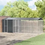 vidaXL Voliere mit Erweiterung Anthrazit 310x640x247 cm Stahl