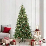 vidaXL K&uuml;nstlicher klappbarer Weihnachtsbaum Gr&uuml;n 210 cm PE und PVC