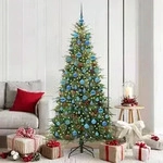 vidaXL K&uuml;nstlicher klappbarer Weihnachtsbaum Gr&uuml;n 180 cm PE und PVC
