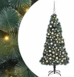 vidaXL K&uuml;nstlicher beleuchteter Weihnachtsbaum mit Kugel-Set 120 cm