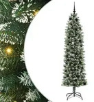 vidaXL K&uuml;nstlicher schlanker Weihnachtsbaum Gr&uuml;n und Wei&szlig; 210 cm