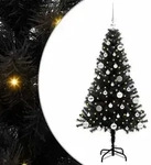 vidaXL Weihnachtsbaum mit 150 LEDs mit St&auml;nder Schwarz 150 cm PVC