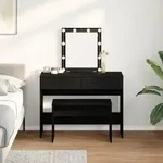 vidaXL Dressing Stool Schwarze Eiche 70x35x45 cm MDF