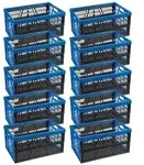 Novaliv Klappbox 45l Blau 10er Set - Faltbare Korbbox mit praktischen Tragegriffen -