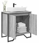vidaXL Waschbeckenunterschrank Grau Sonoma 60x35x60 cm Holzwerkstoff