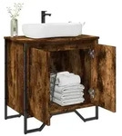vidaXL Waschbeckenunterschrank R&auml;uchereiche 60x35x60 cm Holzwerkstoff