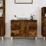 vidaXL Waschbeckenunterschrank R&auml;uchereiche 80x33x60 cm Holzwerkstoff