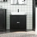 vidaXL Waschbeckenunterschrank BERG Schwarz 60x34x59 cm Kiefernholz