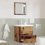 vidaXL Badezimmer Aufbewahrungsschrank Verwittertes Holz MDF mit Holzfurnier