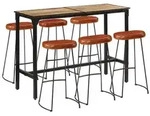 vidaXL 7-tlg. Bar-Set Raues Mangoholz und Metall