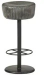 vidaXL Barhocker Grau Echtleder