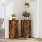 vidaXL Pflanzenst&auml;nder 2 Stk. R&auml;uchereiche 30x30x70 cm Holzwerkstoff