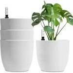 Selbstw&auml;ssernder Blumentopf 4er-Set mit Wasseranzeiger 22cm