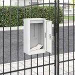 vidaXL Briefkasten mit Speicher mit T&uuml;r Wei&szlig; 30 x 20 x 55 cm Stahl