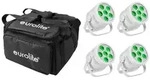 EUROLITE Set 4x LED Silent Par 6 QCL Floor ws + Soft-Bag