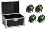EUROLITE Set 4x LED Silent PAR 6 QCL Floor sw + Case