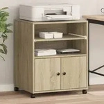 vidaXL Druckerst&auml;nder mit Rollen Sonoma-Eiche 60x48x74 cm