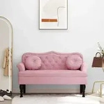 vidaXL Sitzbank mit Kissen Rosa 120,5x65x75 cm Samt