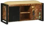 vidaXL Bankschrank Mehrfarbig 100x35x50 cm Massivholz Wiederverwertet