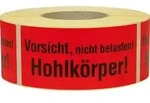 Hinweis Etiketten Vorsicht Hohlk&ouml;rper 1.000 Stk/Rolle