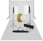 vidaXL Fotostudio-Set mit Softboxen, Hintergrundsystem und Reflektor