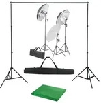 vidaXL Fotostudio-Set mit Lampen und Hintergrundsystem