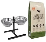 vidaXL Futterst&auml;nder mit Futternapf f&uuml;r Hunde Silber und Schwarz