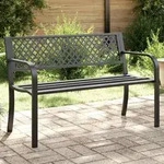 vidaXL Gartenbank 119 cm Schwarz Stahl