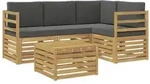 vidaXL Outdoor-Sofagarnitur 5 pcs Wei&szlig; und Anthrazit 59 x 59 x 37 cm