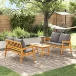 vidaXL 3-tlg. Bistro-Set mit Kissen Massivholz Akazie