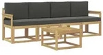 vidaXL Outdoor-Sofagarnitur mit Kissen 5 pcs Wei&szlig; und Anthrazit