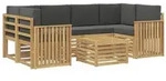 vidaXL Outdoor-Sofagarnitur 7 pcs Wei&szlig; und Anthrazit Polyester