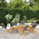 vidaXL Gartenst&uuml;hle 6 Stk. Klappbar Grau Massivholz Akazie