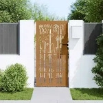 vidaXL Gartentor 85x200 cm Cortenstahl Bambus-Design