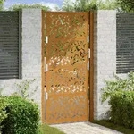 vidaXL Gartentor 105x205 cm Wetterfester Stahl Blatt-Design