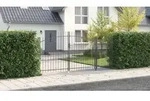 vidaXL Gartentor mit Speerspitzen Grau 175x400 cm Stahl