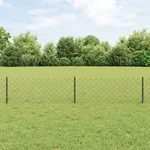 vidaXL Kettenzaun mit 10 U-Posts Grau 0.4x10 m Stahl