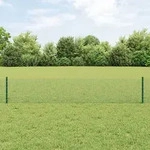 vidaXL Schwei&szlig;drahtzaun mit 5 U-Posts Gr&uuml;n 0.4x10 m Stahl