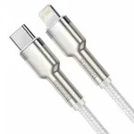 Schnellladekabel Metalldatenkabel USB-C kompatibel mit iPhone 20W in Wei&szlig; 2 m