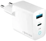 Wandladeger&auml;t in Wei&szlig; PD, QC, Schnellladeger&auml;t 1x USB Typ A, 1x USB Typ C 33W