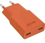 InLine USB-C Ladeger&auml;t - 30W - GaN - Dual USB-C - PD/PPS - Papaya/orange