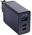 InLine&reg; 3-Port TravelCharge, 65W USB-Netzteil, 2x USB-C, 1x USB-A, EU/UK/US Strom /