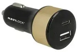 Navilock Car charger - Auto-Netzteil - 3 A (USB, USB-C)