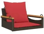 vidaXL H&auml;ngesessel mit Kissen Braun 63x62x40 cm Poly Rattan