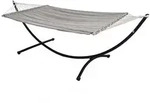 Doppel H&auml;ngematte mit Gestell 200x120cm H&auml;ngeliege H&auml;ngemattengestell grau