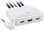 INLINE - KVM Switch - 2-fach - HDMI - 4K - USB - mit Audio - integr. Kabel