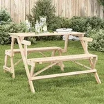 vidaXL Picknicktisch mit B&auml;nken 2-in-1 Massivholz Tanne