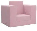vidaXL Schlafsofa f&uuml;r Kinder Rosa Weicher Pl&uuml;sch