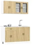 vidaXL 4-tlg. K&uuml;chenschrank-Set Porto Sonoma-Eiche Holzwerkstoff