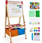 VEVOR Kunststaffelei f&uuml;r Kinder, 3-in-1-Kunststaffelei aus Holz, doppelseitig,...